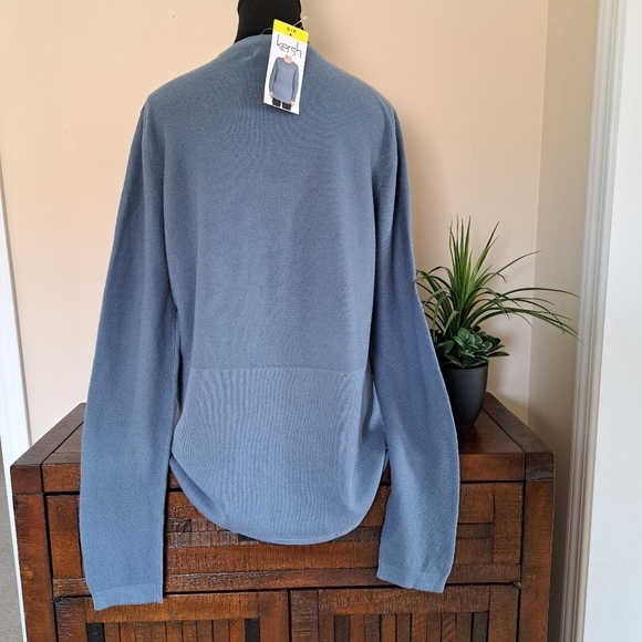 NWT Kersh Blue Long Sleeve Sweater Women's Small Knit Tunic Length - Picture 6 of 15